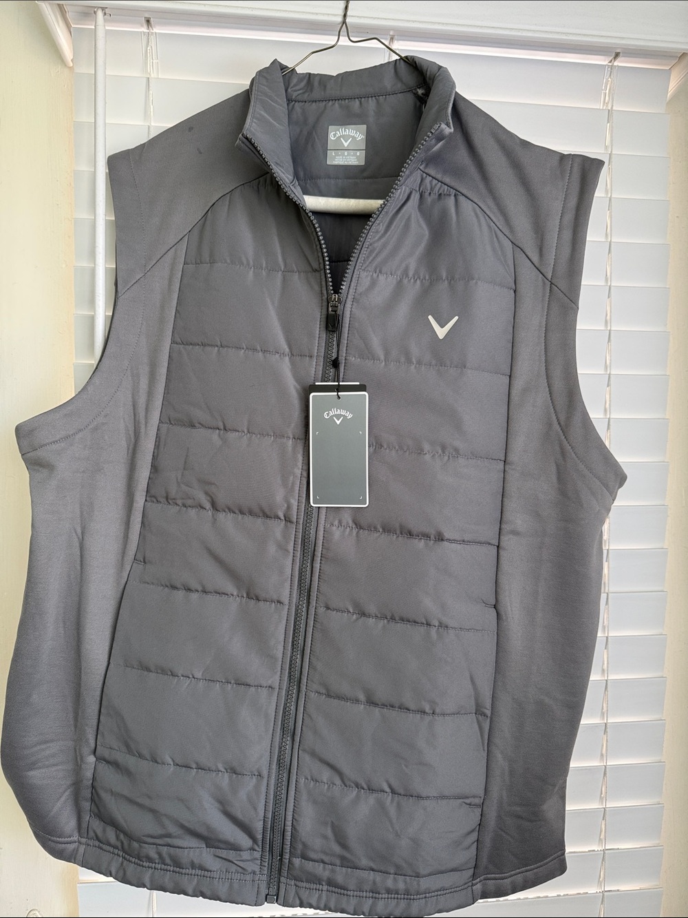 Callaway Men's Charcoal Gray Quilted Golf Vest